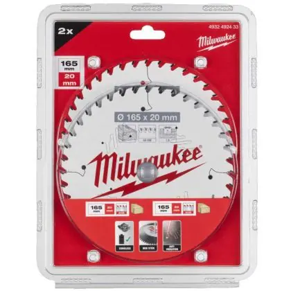Sada 2 řezných kotoučů MILWAUKEE CSB P W 165 mm 40 zubů Sleva