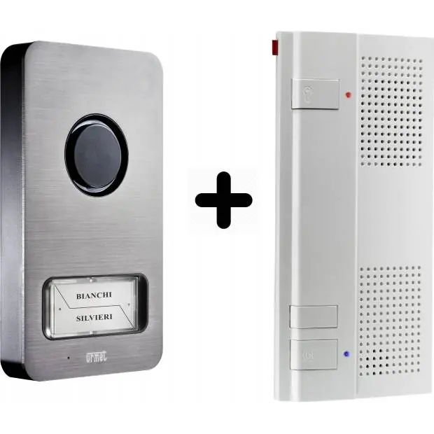 Tovární Cena 1122/61 Souprava domovního telefonu hands-free UTOPIA 1134 s panelem MIKRA 2 vodičový systém + zdroj 9000/230