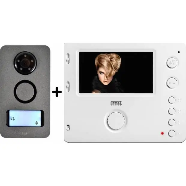 Souprava domovního hands-free video-telefonu s panelem pro 1 účastníka a zdrojem 2 vodiče na DIN lištu 1722/83 Časově Omezené