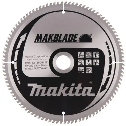 Pilový kotouč MAKITA MAKBLADE 260 x 30 mm 100 zubů Vysoce Kvalitní