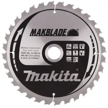 Nejlepší Volba Pilový kotouč MAKITA MAKBLADE 250 x 30 mm 32 zubů