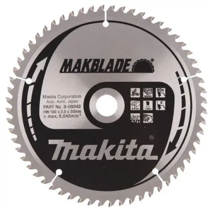 Pilový kotouč MAKITA MAKBLADE 190 x 20 mm 60 zubů Koupit Online