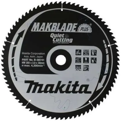 Pilový kotouč MAKITA MAKBLADE PLUS 355 x 30 mm 80 zubů Cenová Bomba