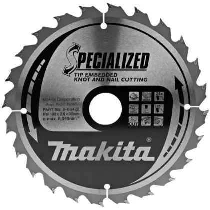 Pilový kotouč se zapuštěnými zuby MAKITA 190 x 30 mm 24 zubů Bezpečná Platba