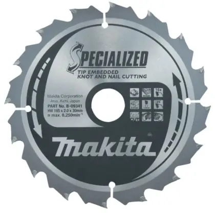 Tovární Cena Pilový kotouč se zapuštěnými zuby MAKITA 185 x 30 mm 16 zubů