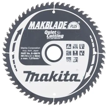 Pilový kotouč MAKITA MAKBLADE PLUS 216 x 30 mm 60 zubů Expresní Doručení