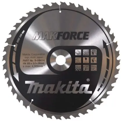 Finální Výprodej Pilový kotouč MAKITA MAKFORCE 355 x 30 mm 40 zubů