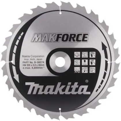 Vysoce Kvalitní Pilový kotouč MAKITA MAKFORCE 355 x 30 mm 24 zubů