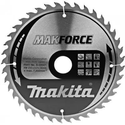 Vysoce Kvalitní Pilový kotouč MAKITA MAKFORCE 210 x 30 mm 40 zubů
