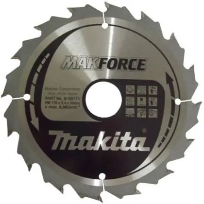 Pilový kotouč MAKITA MAKFORCE 170 x 30 mm 16 zubů Super Cena