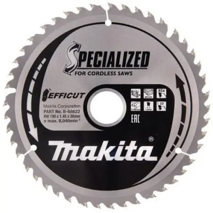 Nízká Cena Pilový kotouč MAKITA Efficut 190 x 30 mm 45 zubů