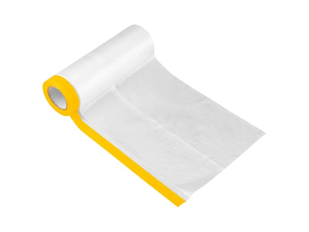 Malířská fólie 1,5 m x 15 m s páskou o šířce 1,5 cm Akce