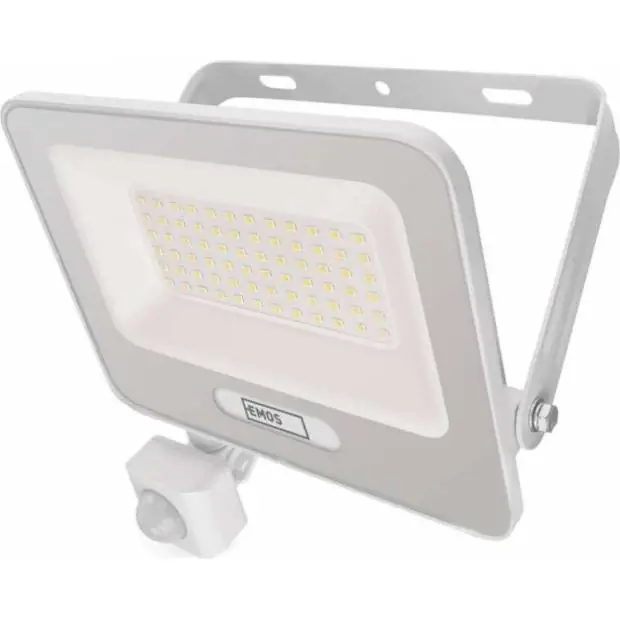Horká Nabídka ZS2344W LED reflektor GLARO s pohybovým čidlem, 50 W, bílý, IP54, 5000 lm, neutrální bílá EMOS