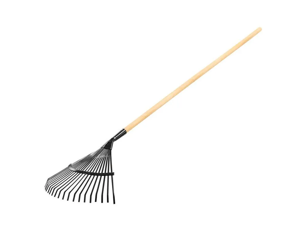 Kup Teď Vějířové hrábě na listí, dřevěná násada