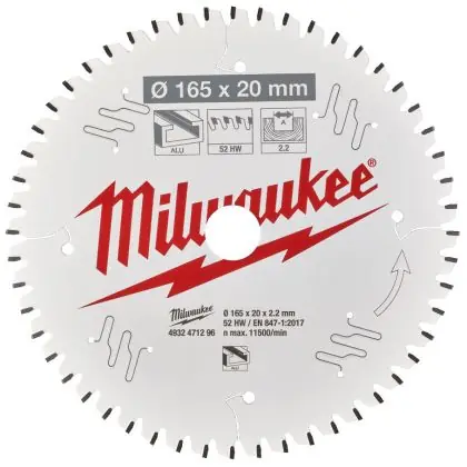Horká Nabídka Řezný kotouč MILWAUKEE CSB P Alu 165/20 mm 52 zubů