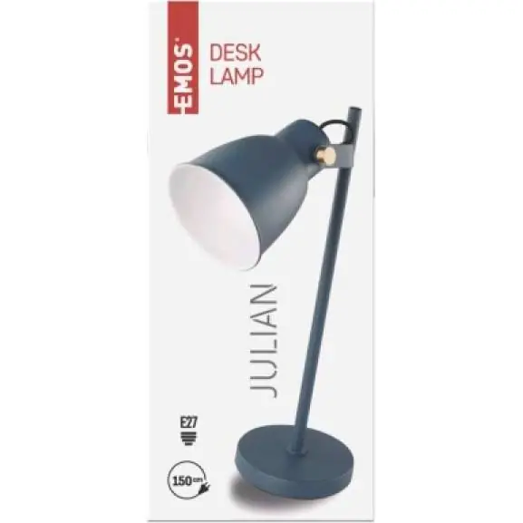Z7621BL Stolní lampa JULIAN na žárovku E27, modrá EMOS Vysoce Kvalitní