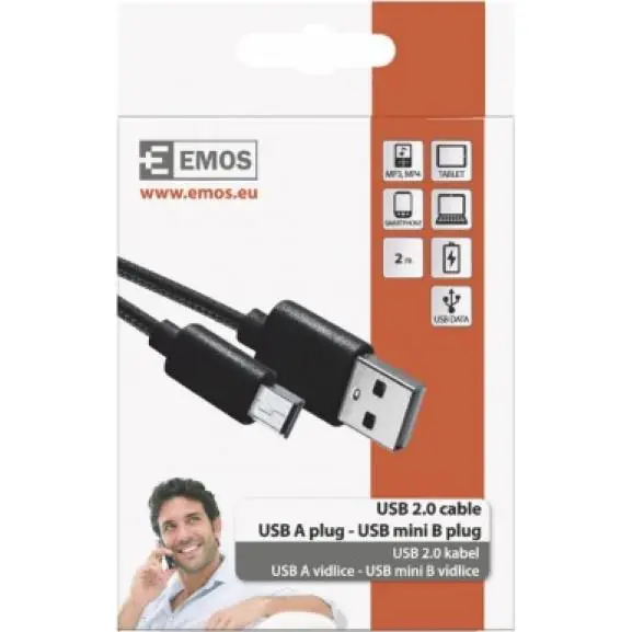 SM7009BL USB kabel 2.0 A/M - mini B/M 2m černý EMOS Nejprodávanější