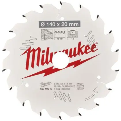 Cenově Výhodný Řezný kotouč MILWAUKEE CSB P W 140/20 mm 18 zubů