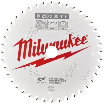 Řezný kotouč MILWAUKEE CSB MS W 250/30 mm 40 zubů Vrácení Zdarma