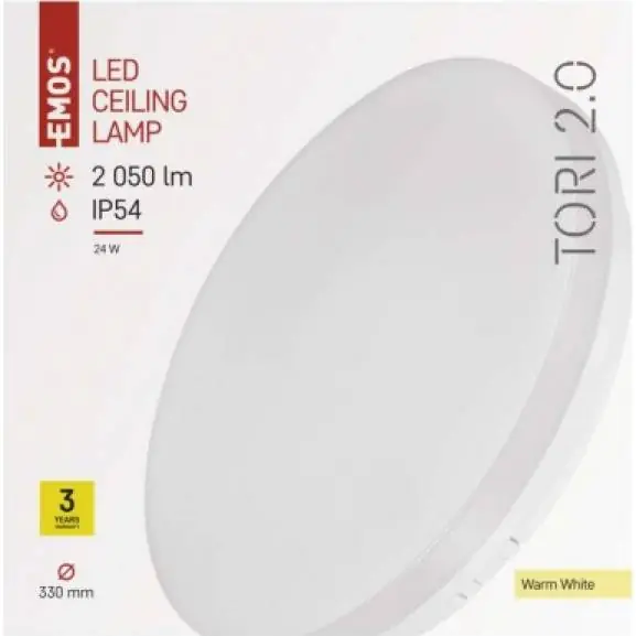 Nejprodávanější ZM4122 LED přisazené svítidlo, kruhové bílé 24W teplá b., IP54 EMOS Lighting