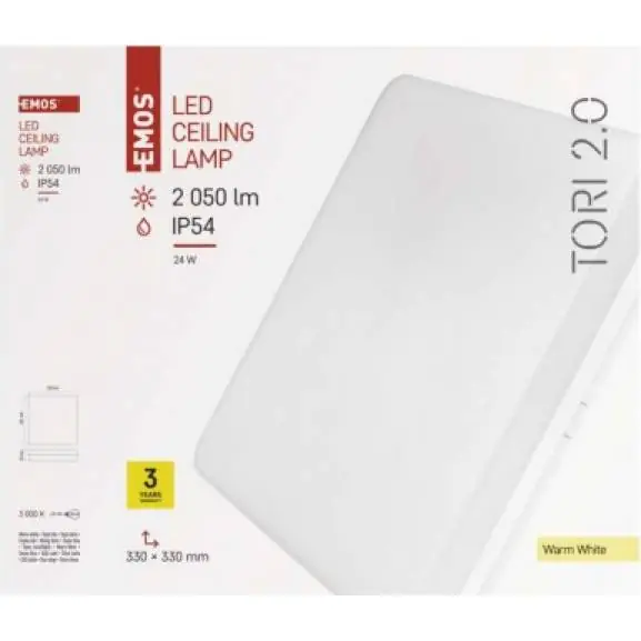 ZM4124 LED přisazené svítidlo, čtvercové bílé 24W teplá b., IP54 EMOS Lighting Autentický