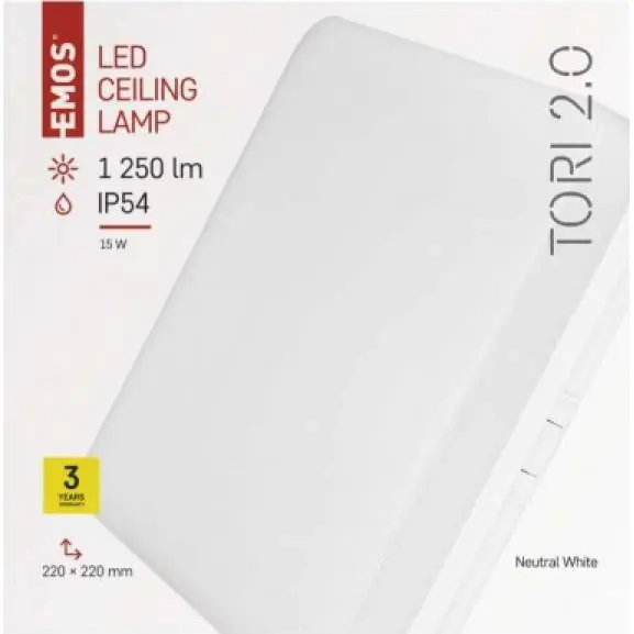 Nejlepší Cena ZM4323 LED přisazené svítidlo, čtvercové bílé 15W neutr. b., IP54 EMOS Lighting
