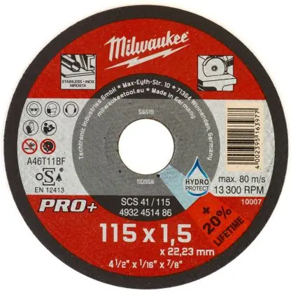 Sezónní Sleva Řezný kotouč na kov MILWAUKEE SCS 41 PRO+ 115x1,5x22,2 mm