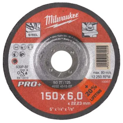 Brusný kotouč na kov MILWAUKEE SG 27 PRO+ 150x6,0x22,2 mm Koupit Online