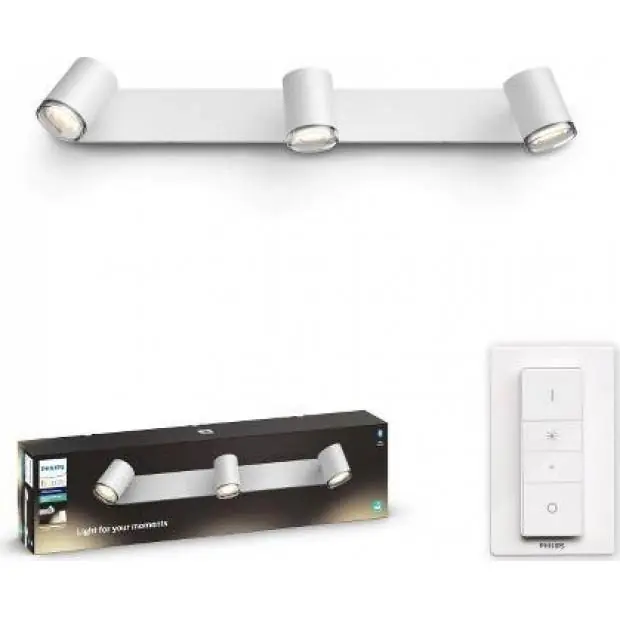 Horká Nabídka 34180/31/P6 Hue Adore SVÍTIDLO BODOVÉ LED GU10 5W 3x350lm 2200-6500K IP44, bílá + dimmer switch BT Philips
