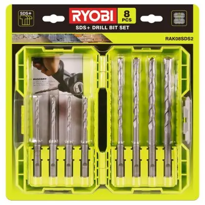 Časově Omezené Sada SDS+ vrtáků RYOBI RAK08SDS2 8 ks