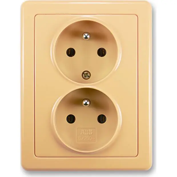 Nová Kolekce ABB 5512G-C02349 D1 Swing zásuvka dvojnásobná s ochrannými kolíky