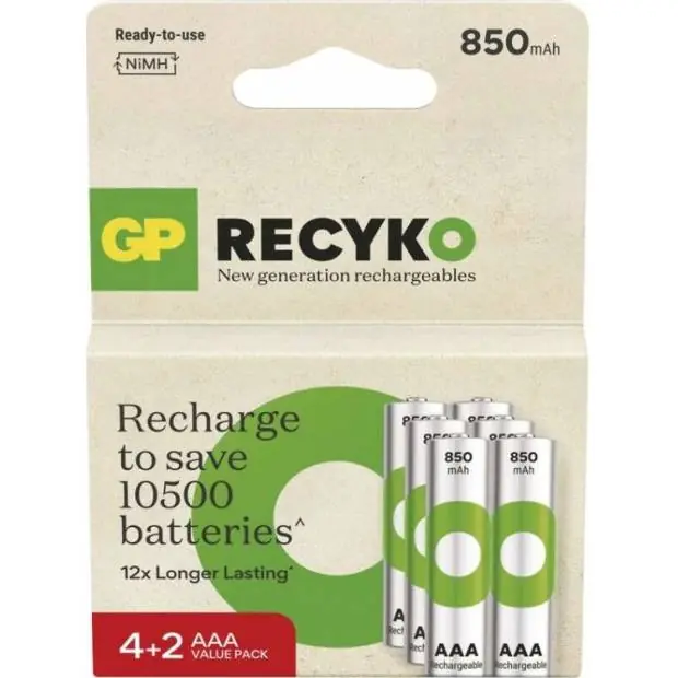 Oblíbený B25186 Nabíjecí baterie GP ReCyko 850 AAA (HR03), 6 ks GP