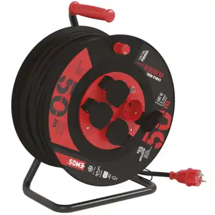 Ověřený Prodlužovací kabel na bubnu EMOS GUMA / NEOPREN 4 zásuvky 2,5 mm² 50 m