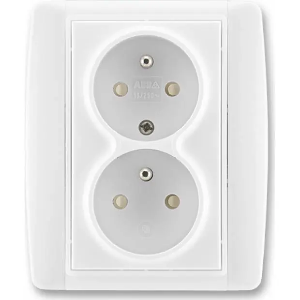 Sleva ABB 5512E-C02359 03 Element zásuvka dvojnásobná chráněná s clonkami