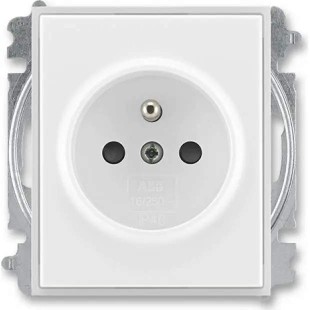 Oblíbený ABB 5519E-A02357 01 Element zásuvka jednonásobná, chráněná, s clonkami