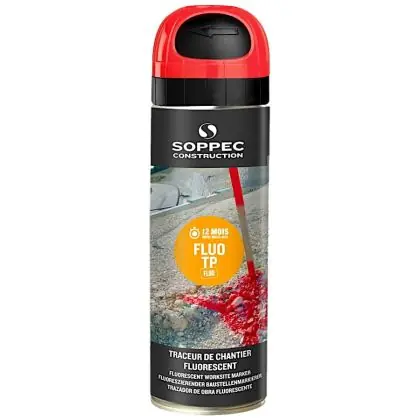 Značkovací sprej stavební SOPPEC FLUO TP 500 ml červený Autentický