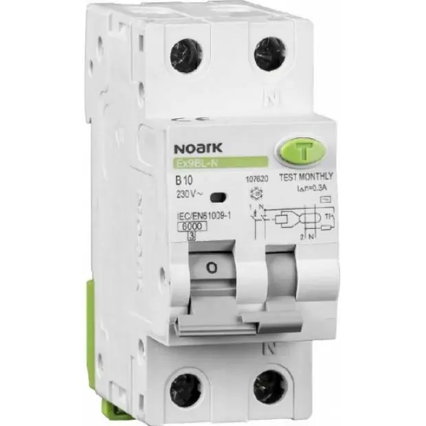 Expresní Doručení Noark 107636 Kombinovaný chránič Ex9BL-N 1P+N B10 A 30mA