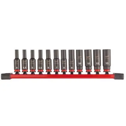 Autentický Sada průmyslových hlavic prodloužených MILWAUKEE SHOCKWAVE 1/4" 12 ks