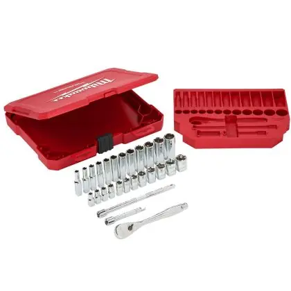 Sada ráčny 1/4" a nástrčných hlavic MILWAUKEE 28 ks Značkový