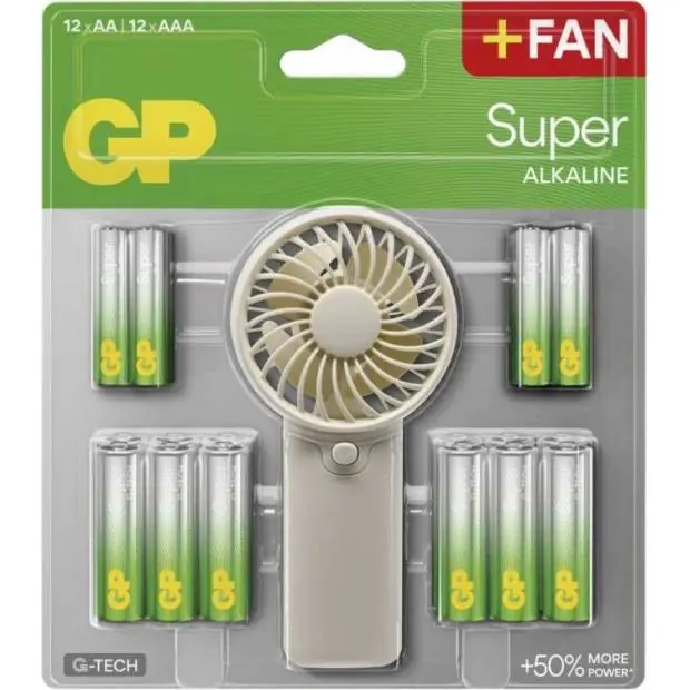 Hit Sezóny B0161M GP alkalická baterie SUPER AA 12 + AAA 12 + Fan BL GP