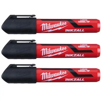 Značkovač s plochým hrotem MILWAUKEE INKZALL L černý 3ks Sezónní Sleva