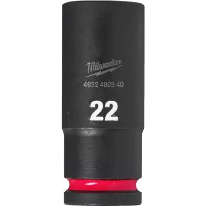 Sleva Hlavice průmyslová MILWAUKEE SHOCKWAVE 1/2" 22 mm prodloužená
