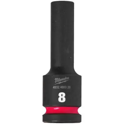 Značkový Hlavice průmyslová MILWAUKEE SHOCKWAVE 1/2" 8 mm prodloužená