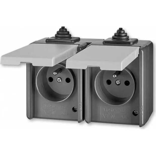 ABB 5518-2069 S Praktik zásuvka dvojnásobná pro průběžnou montáž IP 44 Horká Nabídka