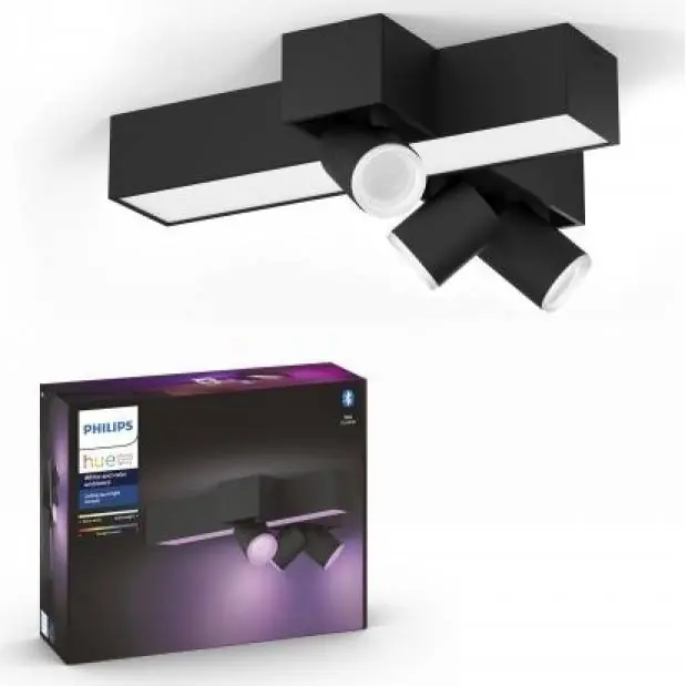 50608/30/P7 HUE Centris BT SVÍTIDLO PŘISAZENÉ RGB LED 25W + 3x 5,7W GU10,3050lm, 2000-6500K, černé Philips Odeslání Ihned