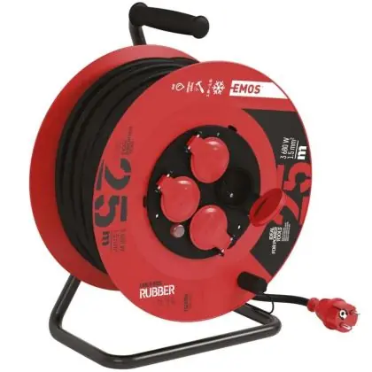 Pouze Dnes Prodlužovací kabel na bubnu EMOS GUMA 4 zásuvky 1,5 mm² 25 m