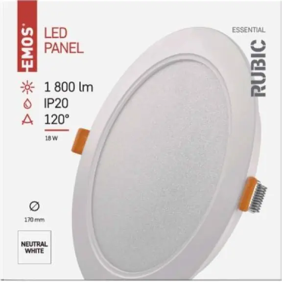 ZD1442 LED vestavné svítidlo RUBIC, kruhové, 18W neutrální bílá EMOS Lighting Finální Výprodej