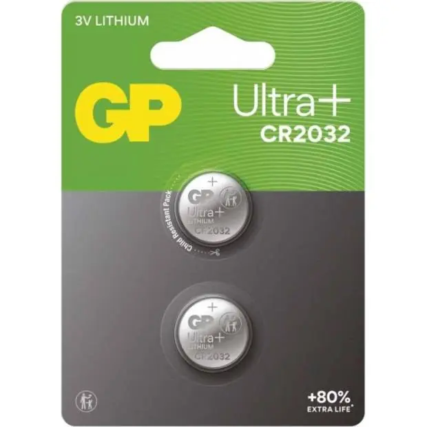 Horká Nabídka B15323UP Lithiová knoflíková baterie GP Ultra plus CR2032, 2 ks GP