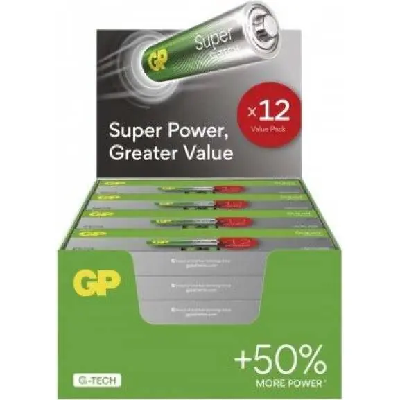 B0114T Alkalická baterie GP Super AAA (LR03), 288 ks, display box GP Omezená Nabídka