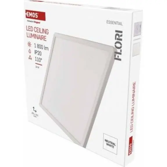 ZM1402 LED přisazené svítidlo FLORI čtvercové, bílé, 18W, neutrální bílá EMOS Kup Teď